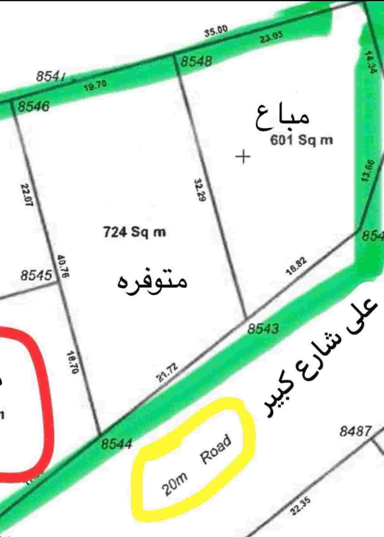 Land for sale in Al Aziziya on a public street of 20 meters