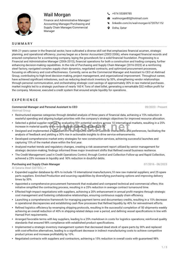 Finance manager looking for a job 0