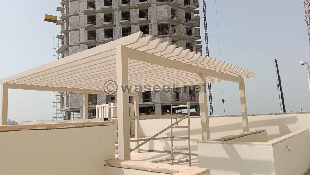 The latest types and shapes of awnings, pergolas and berms 1