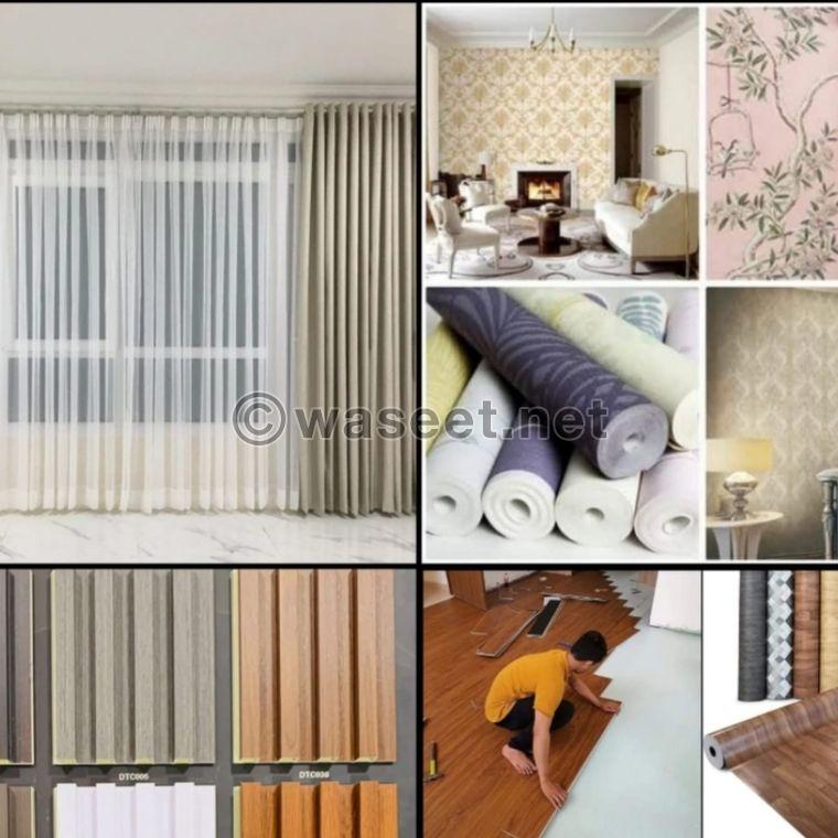 Custom carpets, curtains, parquet, wallpaper and sofas 9